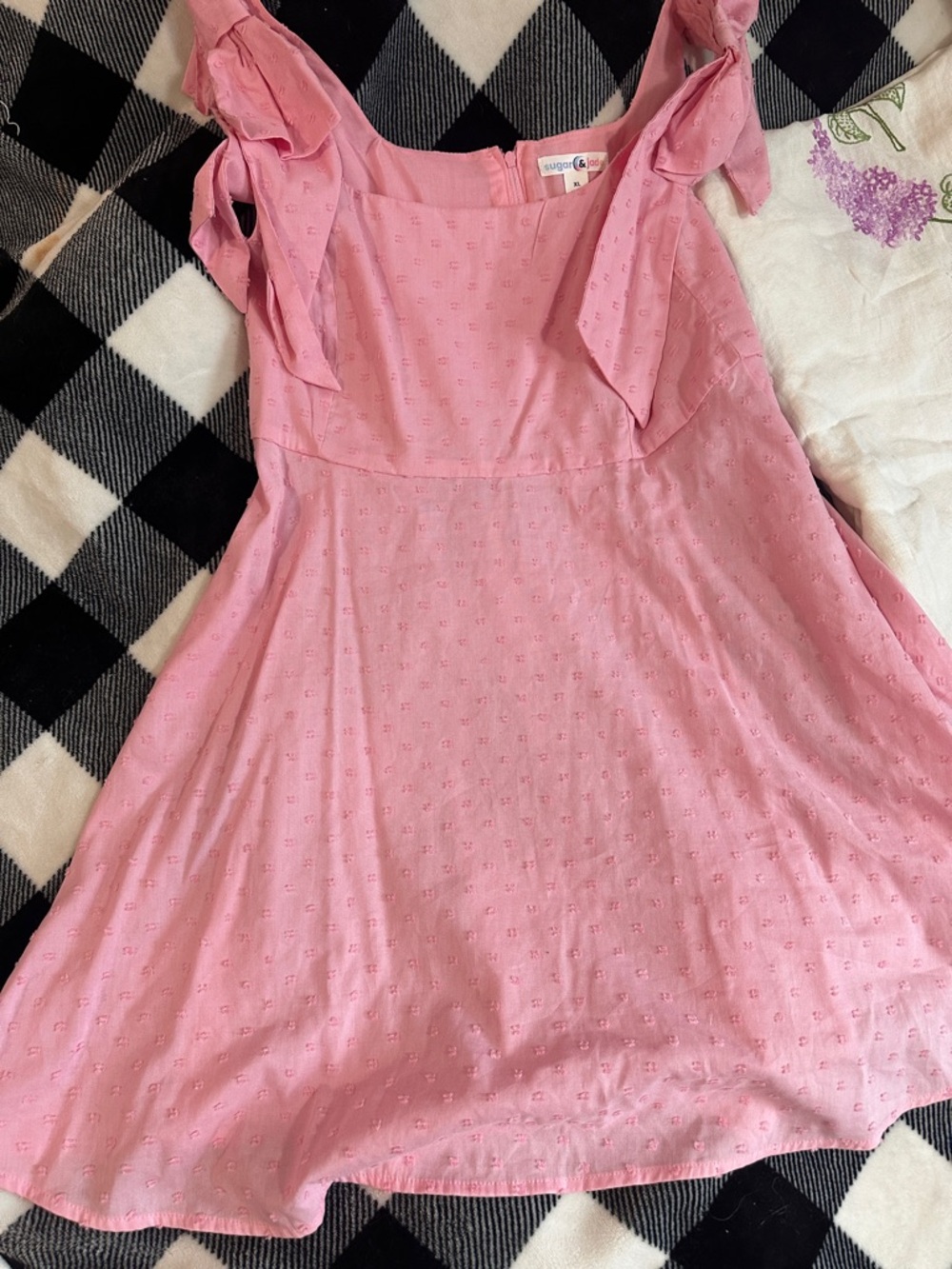 Girls' Pink Tie-Shoulder Summer Dress